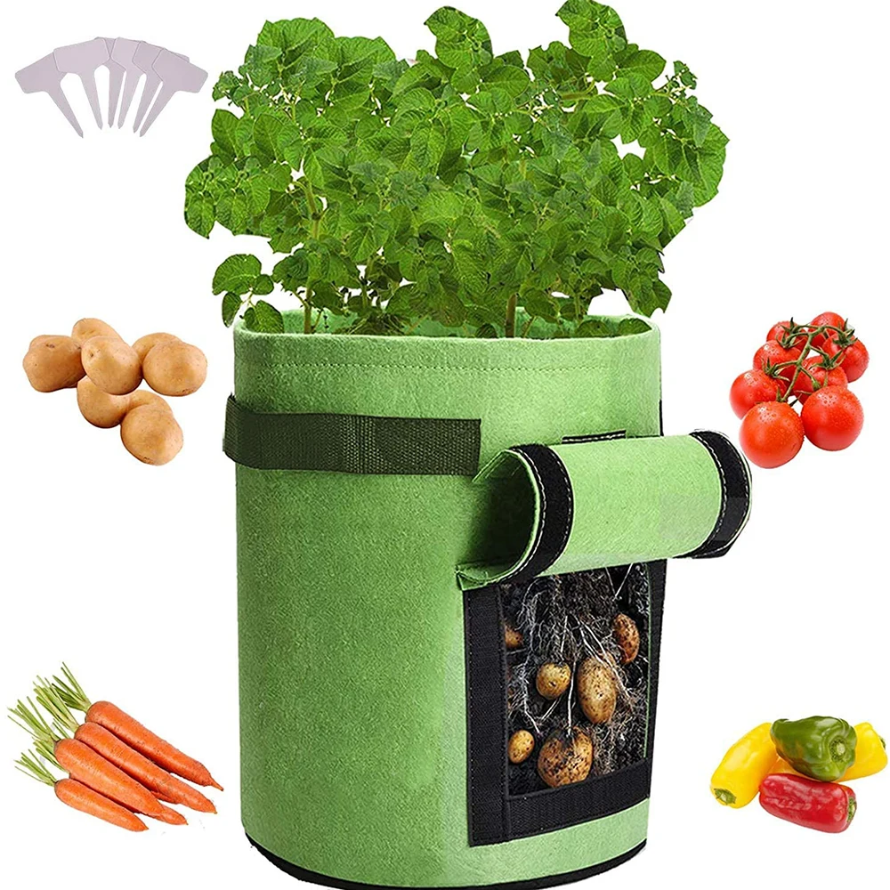 10 gallon Thick Non woven Water Saver Eco Friendly 50cmx20cm Round vegetable grow bag For Growing lettuce spinach
