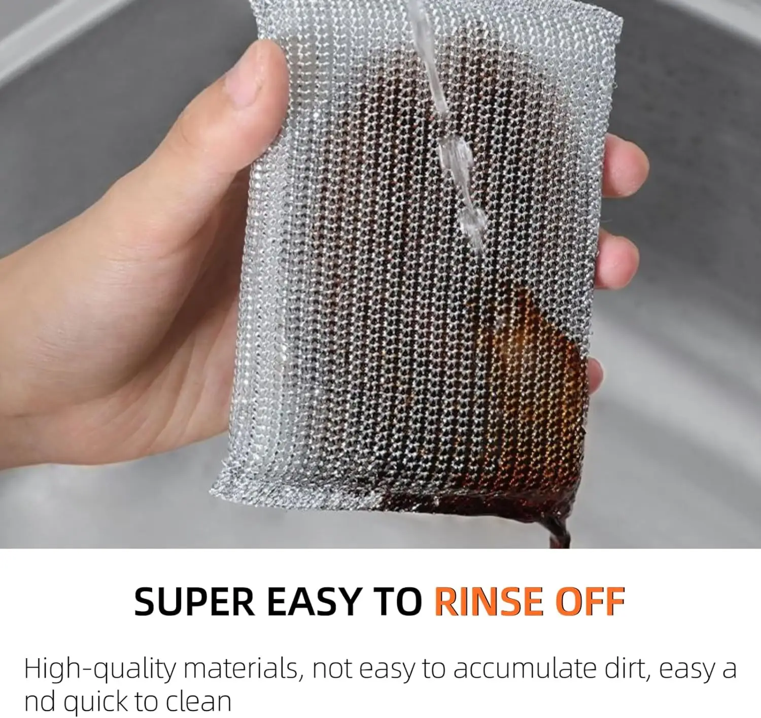 Custom Scrub Sponges Kitchen Dish Washing Dishes Non Scratch Heavy Duty Safe Durable Strong Cleaning Silver Scouring Pads