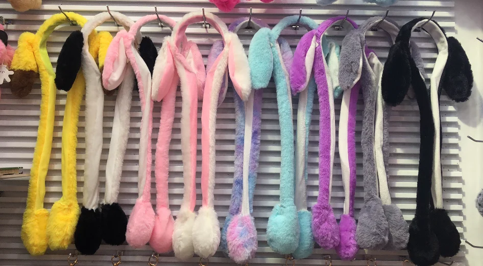 Factory Wholesale Soft Plush Toys Bunny Hat Color Led Light Toys Warm Winter Hat For Holiday