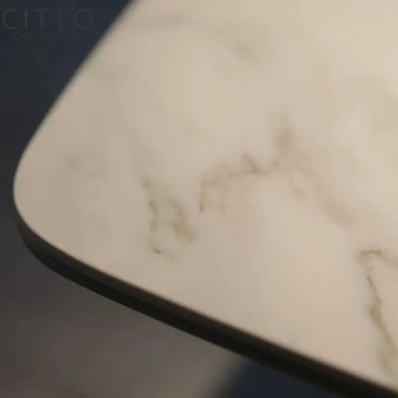 Custom Popular Modern Minimalist Rectangle MDF Matt Beige White Ceramic Top Living Room Coffee Tables For Home