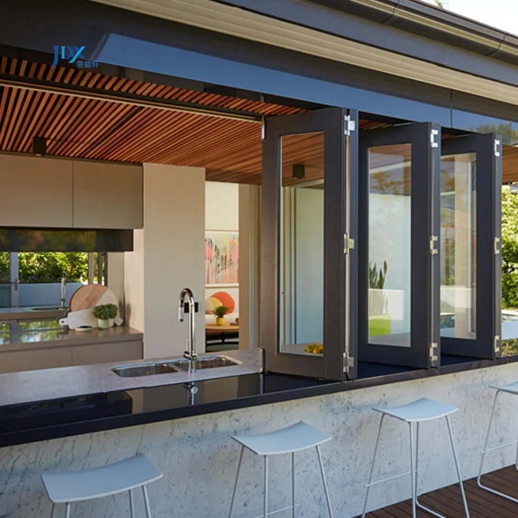 Aluminum Bio-Folding Window Folding Door Window System Aluminum Kitchen Strong Bi Folding Window Suppliers