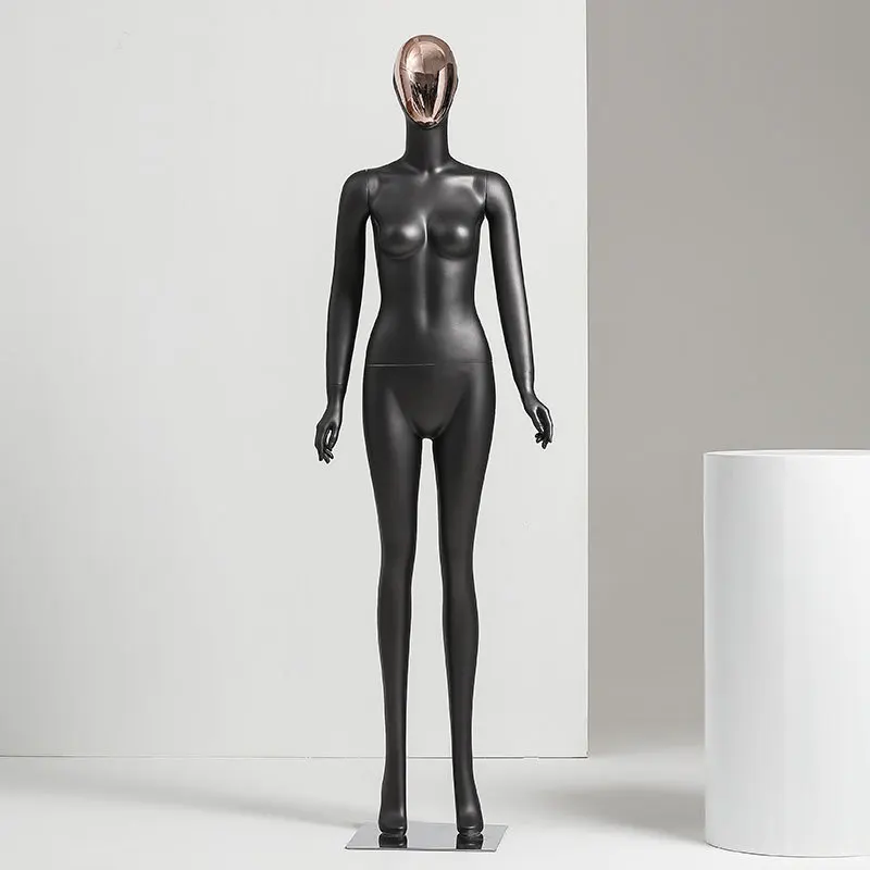 Black Mannequin Female Body Full Fiberglass Mannequin Standing for Display Clothes