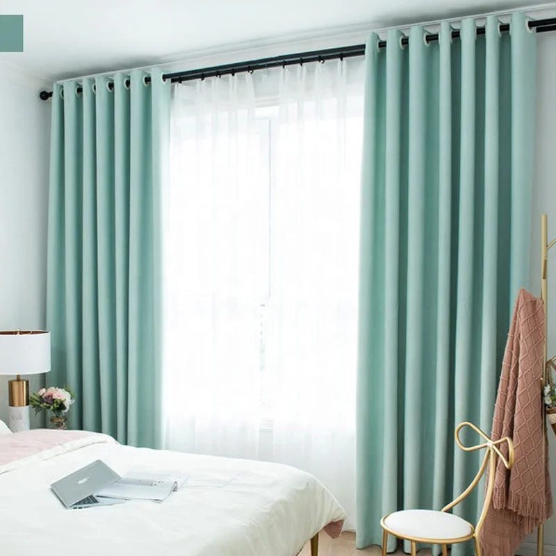 YD001B china wholesale custom made home textiles navy blue beedroon room  sun shade window 100% blackout curtains