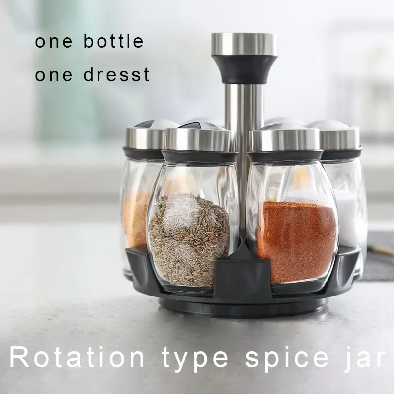 Condiment box set Condiment jar Kitchen creative rotating condiment bottle