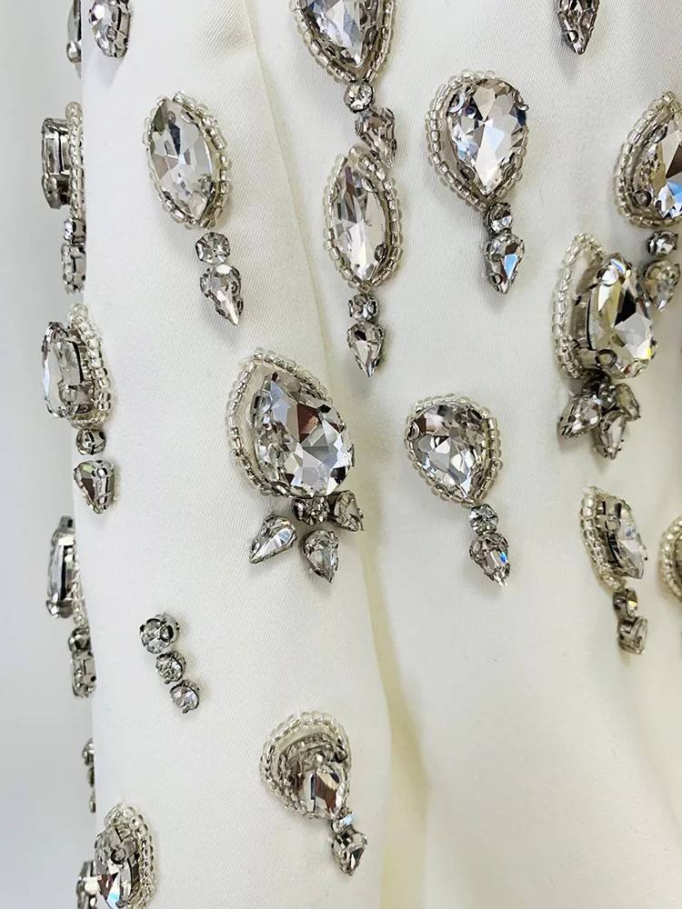Bulk Items Wholesale Lots Rhinestone Long Blazer Black White Color Fashion Show Women Blazer