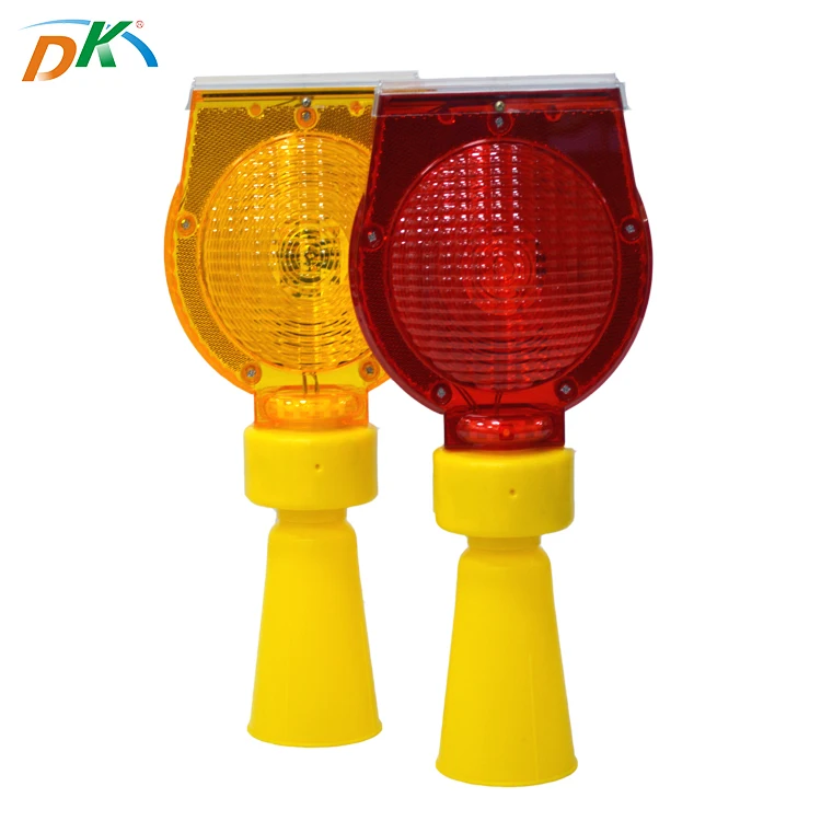DK Strobe Warning Traffic Cone Shaped Solar Powered Led Light Traffic Roadway Safety 2pcs High Brightness LED 5.5V/0.5W CE ROHS