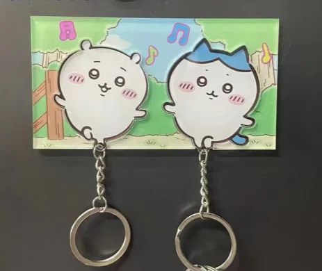 Hot Sell Couple Key Holder Wall Prevent Loss Key Pendant Lover Key Chain Home Decor Refrigerator Sticker Storage Decor For Gifts