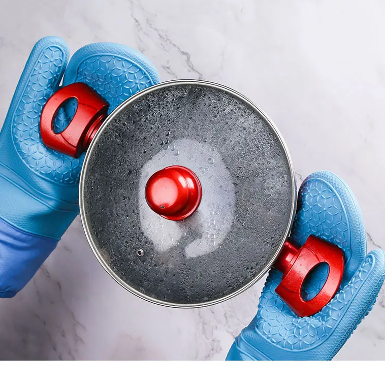 Custom Extra Long Quilted Liner Professional Silicone Oven Mitts