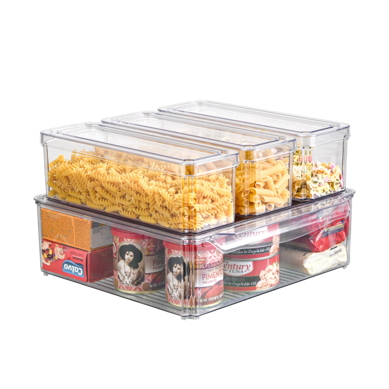 New Plastic Refrigerator Food Grains Storage Container Plastic Fridge Storage Bin Set Transparent Refrigerator Organizer