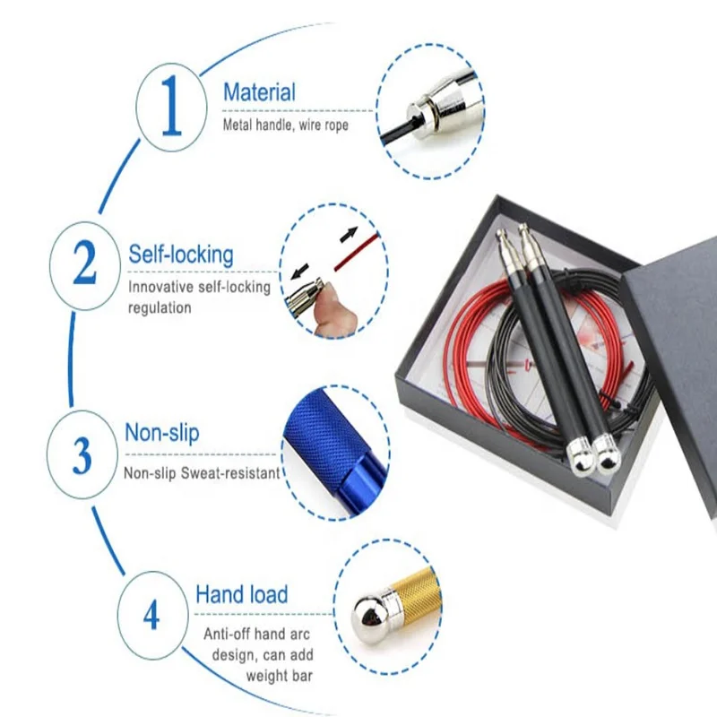 
New Designed Double Bearing Rope Handle Jump Rope Fitness Training Adjustable skipping rope 