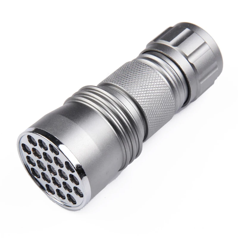 Custom Camping Cheap Portable Handheld Torch Powerful Pocket Aluminum 21 LED UV400 Mini Flashlight