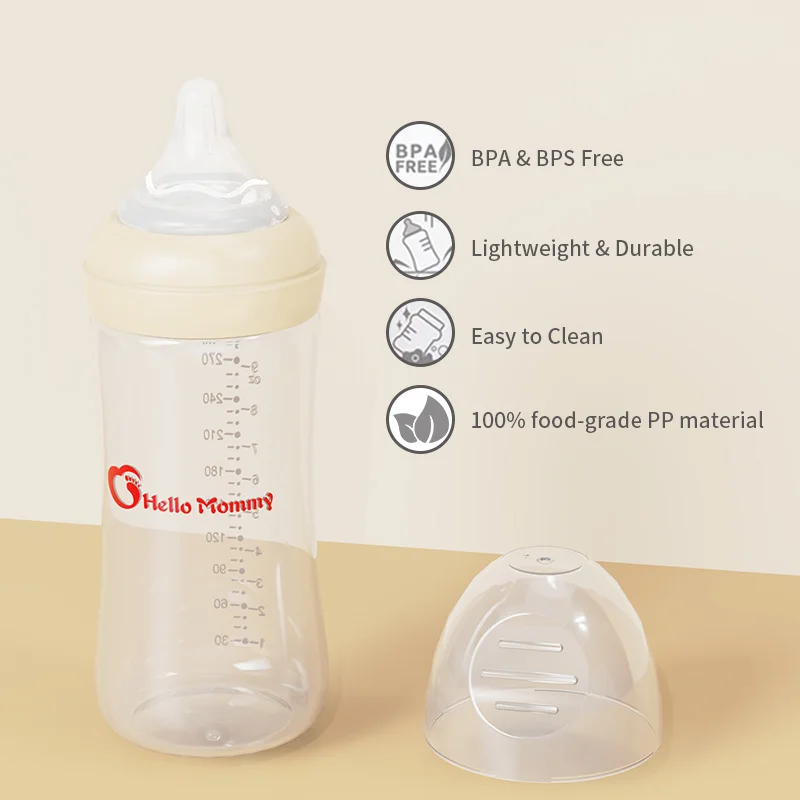 2024 New Newborn Baby Pp Feeding Bottle Oem Odm Wide Neck Baby Feeder Bottle Bpa Free Anti Colic Baby Bottle Milk Feeding