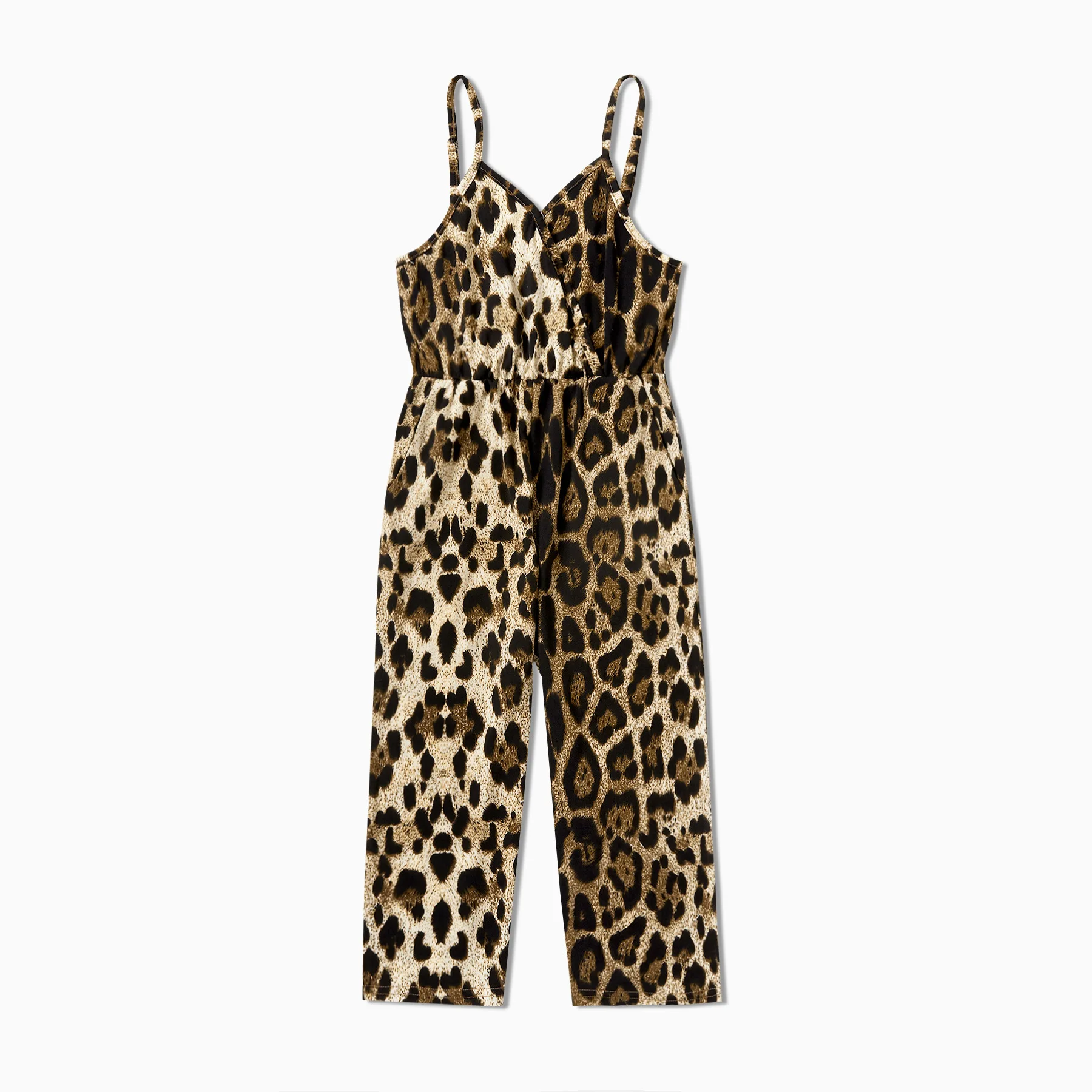 
Summer Mommy and Daughter and Baby Animal Print Outfits Cougar Mom Sleeveless Jumpsuit Baby Romper Sets Printed Girls Baby Girls 