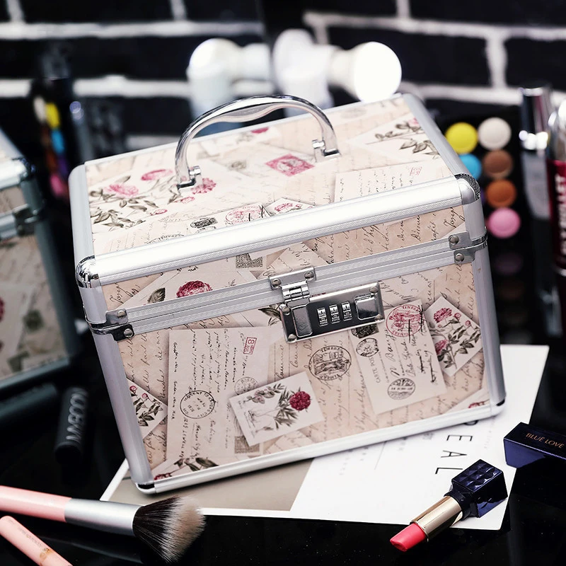 Multi-layer Interlocking Aluminum Beauty Cosmetic Box Makeup Vanity Case Aluminum Alloy Metal cosmetic case