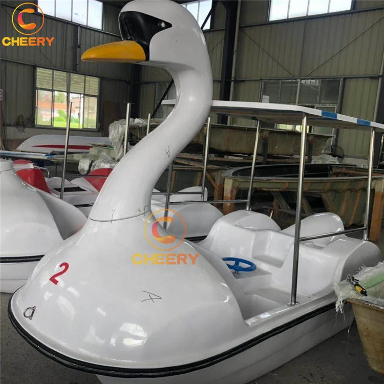 Water amusement park equipment swan pedal boat white goose water electrical foot pedal boats fiberglass swan boat