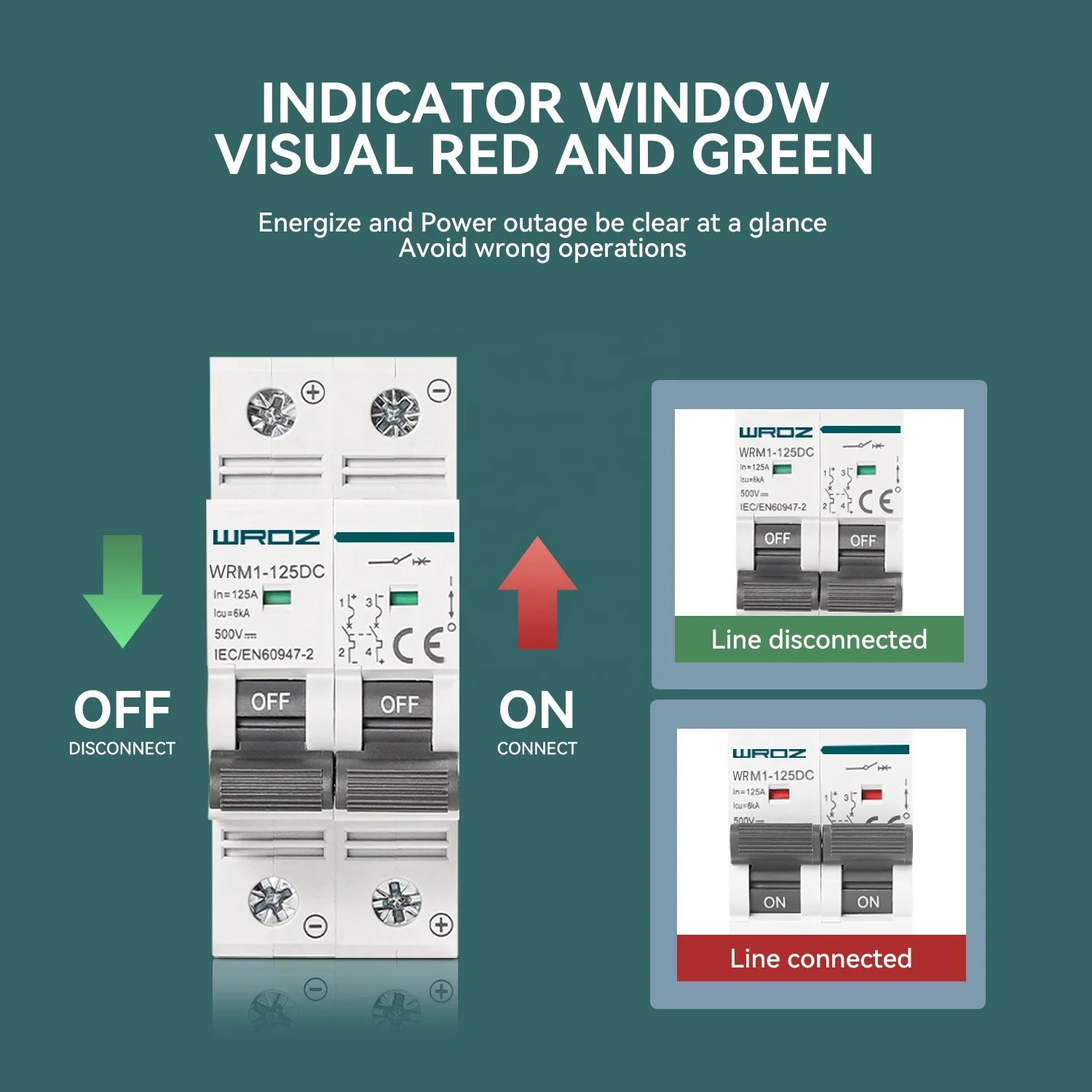 DC 2P 6- 25 Amp  MCB Professional compact Circuit Breaker Manufacturer