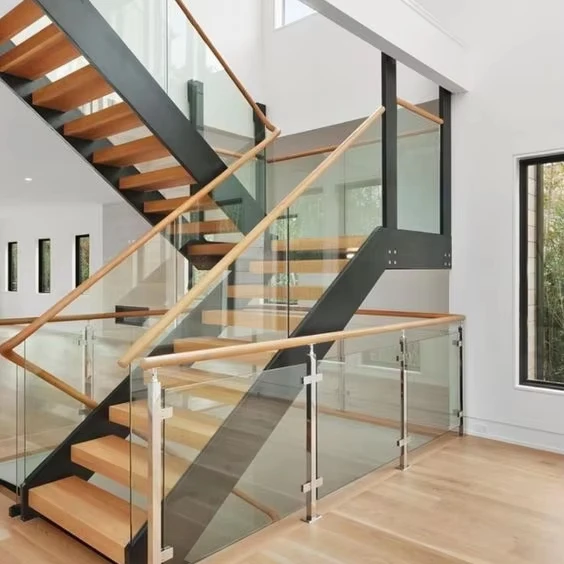 CBMmart Floating Stair carbon steel mono beam beech/oak wood tread stairs indoor/staircase design for houses