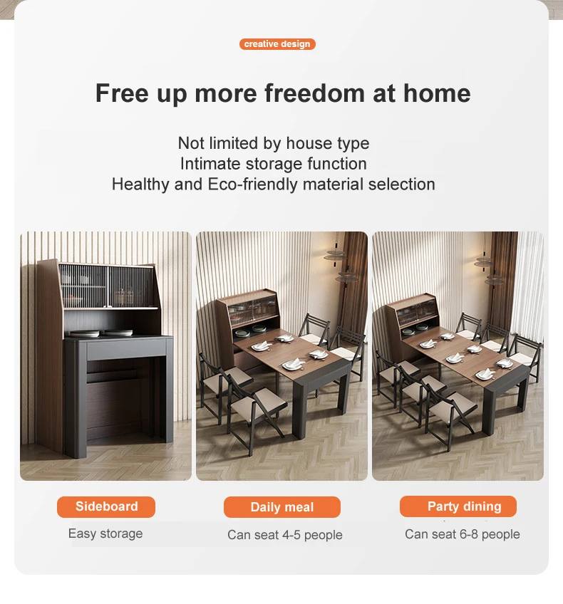 ULT-YJ-1102 Apartment Furniture folding tables Folding Mini Flat Design Luxury Modern Dining Table