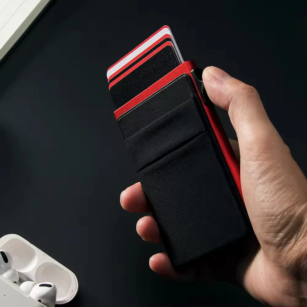 Fashionable Smart Pop Up Wallet RFID Metal Blocking Air Tracker Tag Card Holder for Men and Women Anti-theft Pop Up Card Holder