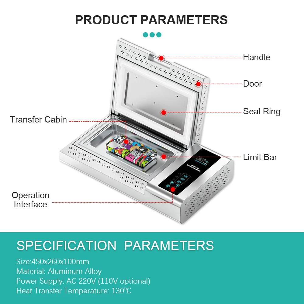 Momo Tech 3D Sublimation DIY Case Machine Vacuum Heat Press Machine for PBT TPU Phone Case