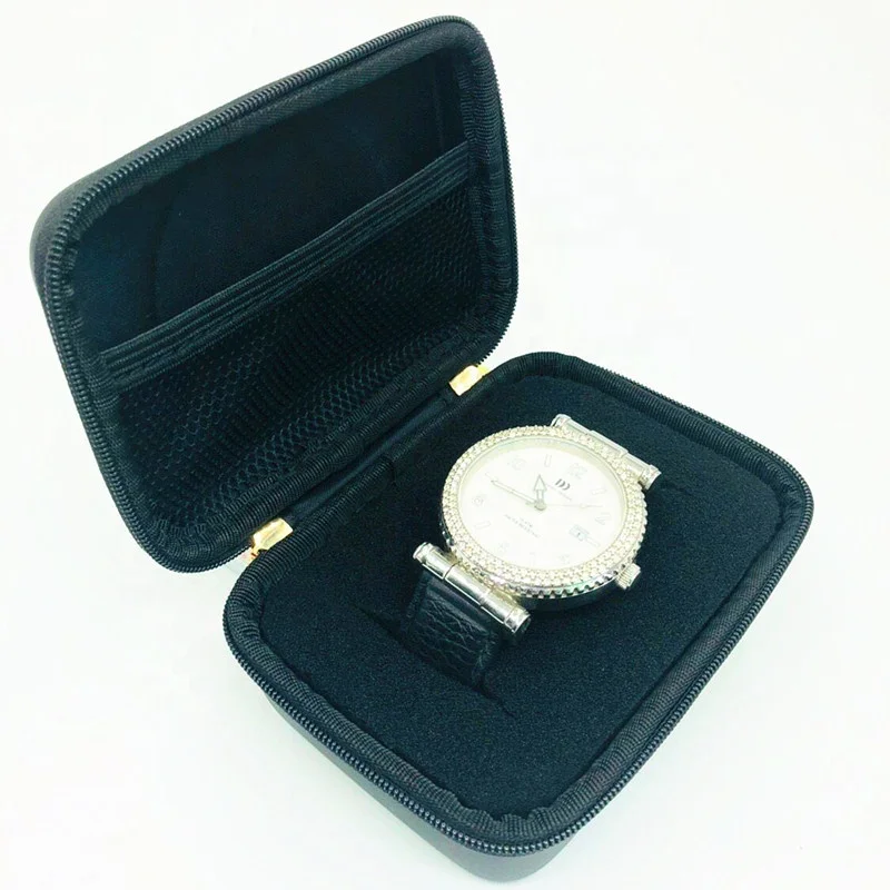 Watch Hard Case Box Watch Custom design Hard EVA Carrying PU Leather Mens Watch Storage Travel Case with Zipper