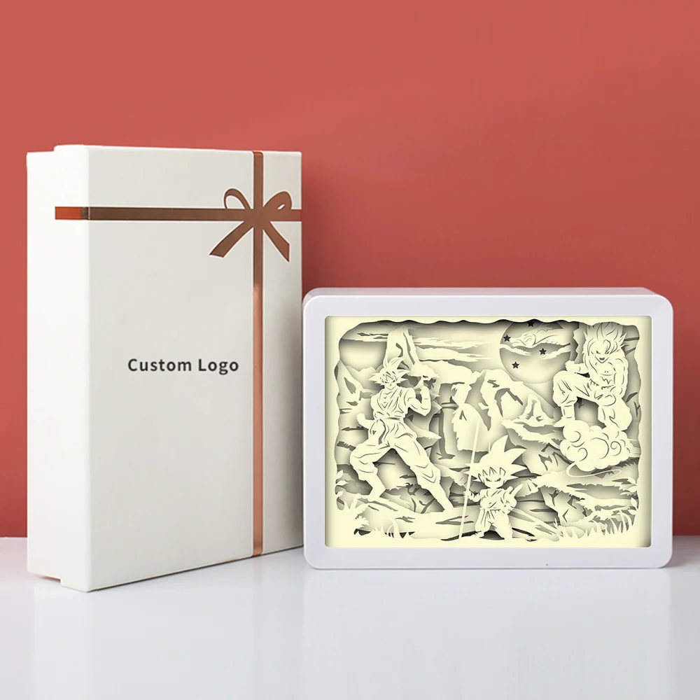 Custom Photo Frames Picture Comics Dragon Balls Z Goku Figure Anime Kids Room Lights 3D Light Lamp For Boys Gifts