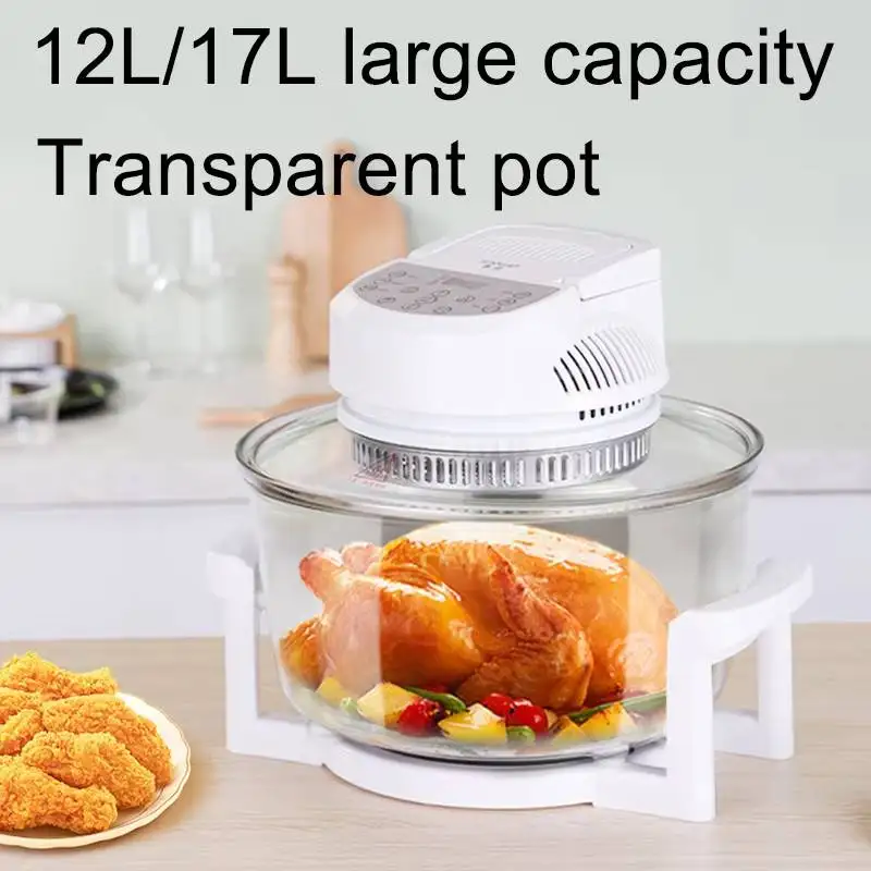 12L Household Oil-free Air fryer with 5 Accessories smart visual glass lightwave oven multi-function electric fryer air oven
