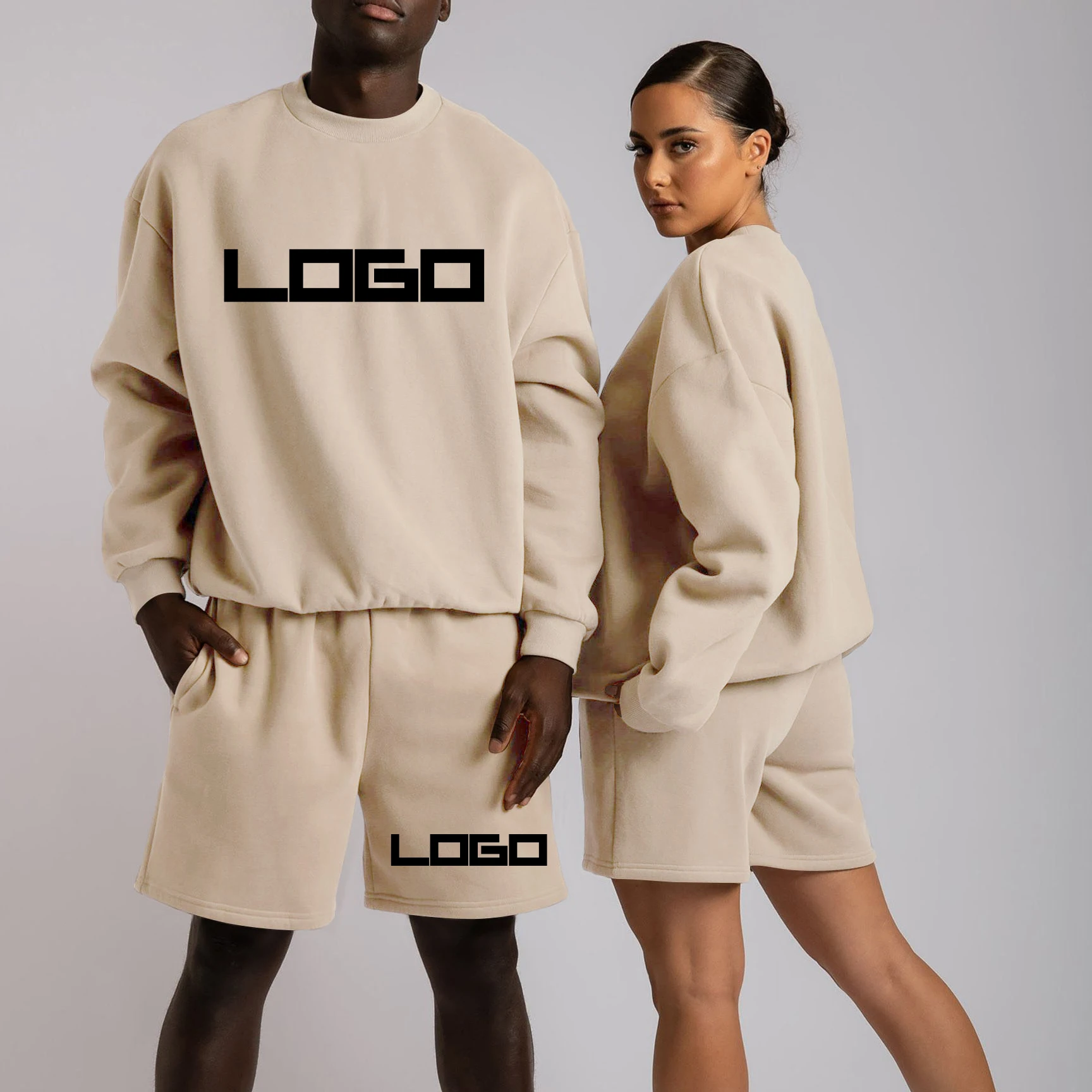 Summer 2022 New Custom Logo Tracksuits For Men Sports Gym Jogger 2 Piece Suit Sportswear Two Piece Short Set For Men