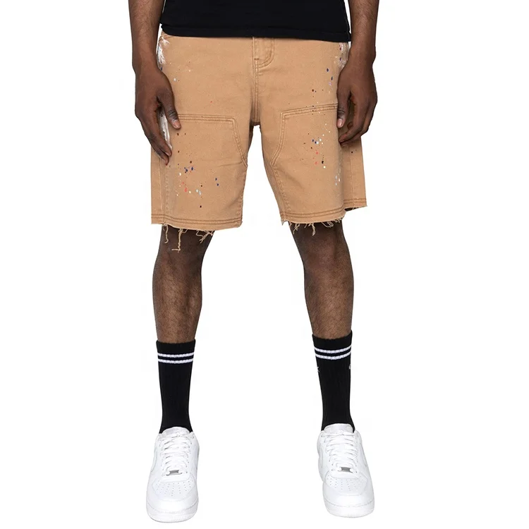 EDGE DENIM Custom double knee carpenter jeans shorts men