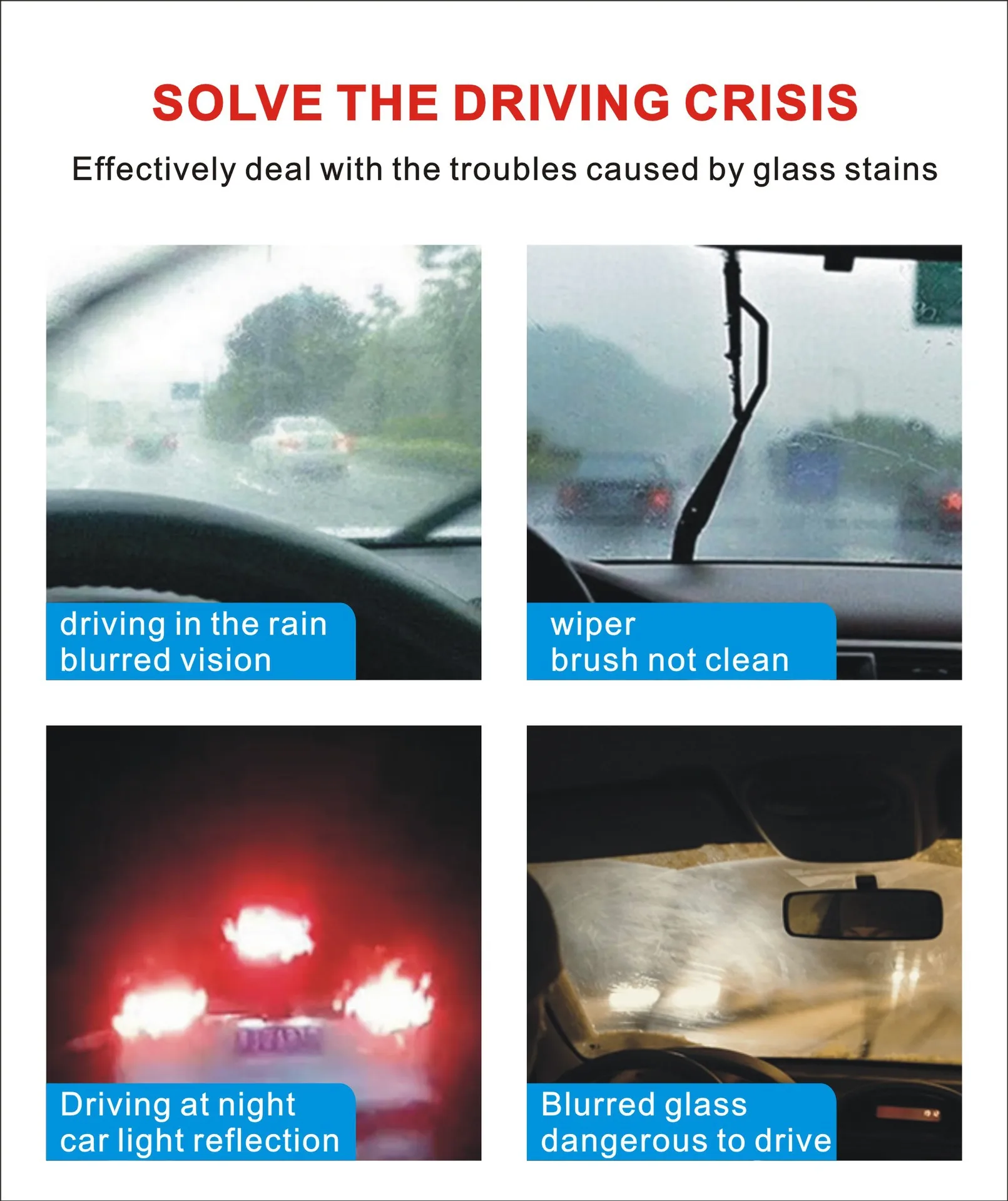 High quality big capacity car window windshield cleaner glass polish compound car glass oil film remover