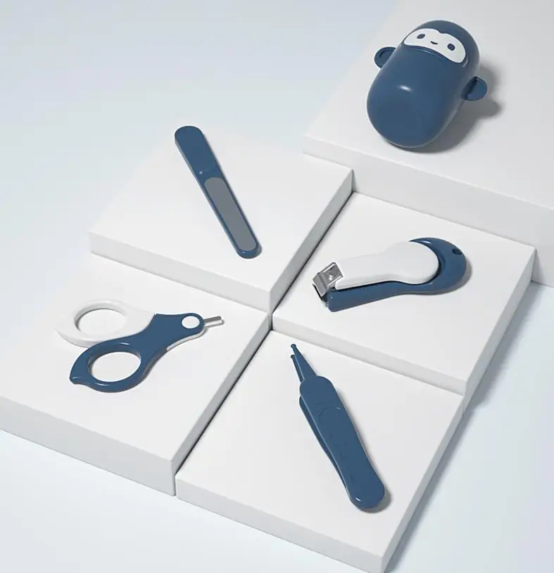 
Fashion Cartoon Newborn Baby Care Sets Safety Nail Scissors Tweezers Baby Supplies Kit 