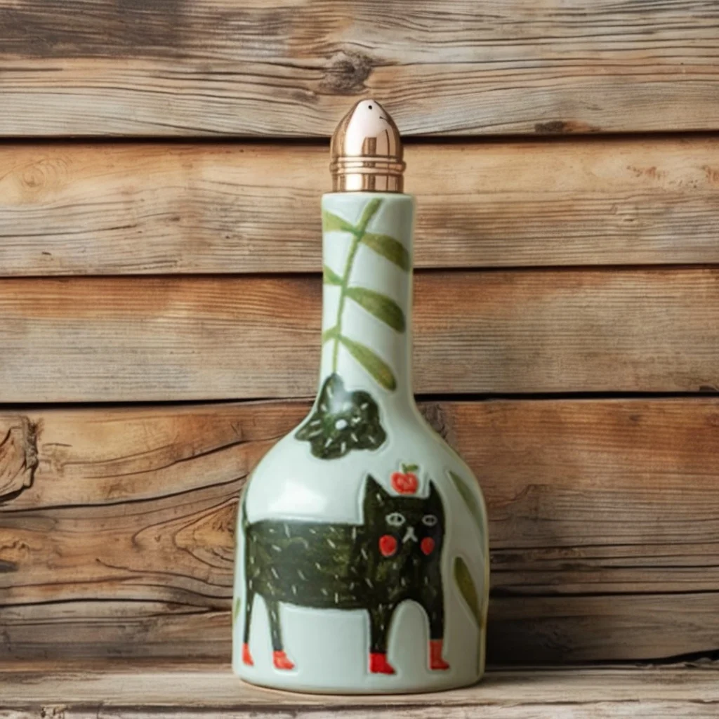 Hand-painted Cat Ceramic Vase Arrangement New House Decoration French High-end Retro Living Room Flower Art Deco Decorative