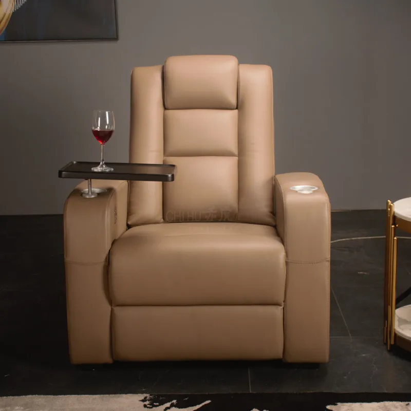  Light brown color home theater VIP electric recliner Villa cinema seat CHIHU lazy boy power reclining Cinema