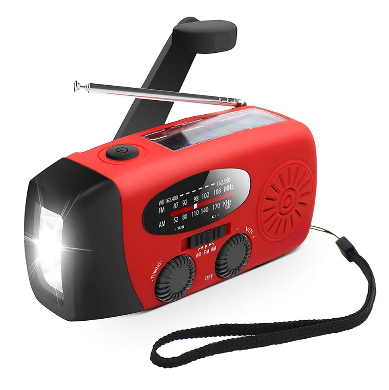 Уличное водонепроницаемое радио с фонариком, портативное устройство для выживания с сигнализацией SOS, с солнечной батареей, AM/FM/NOAA