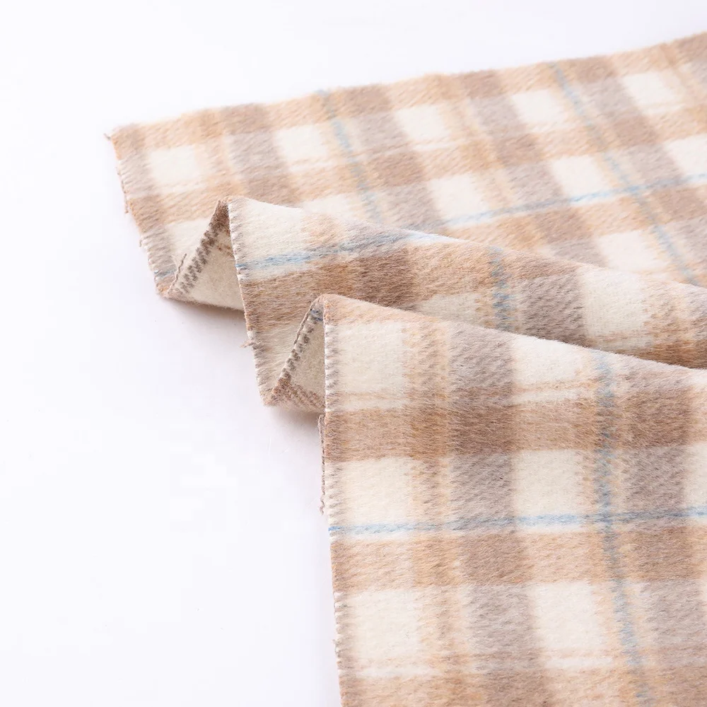
Fabrics Manufacturer Woven Yarn Dyed Plaid Pattern Woolen Fabric for Coat 
