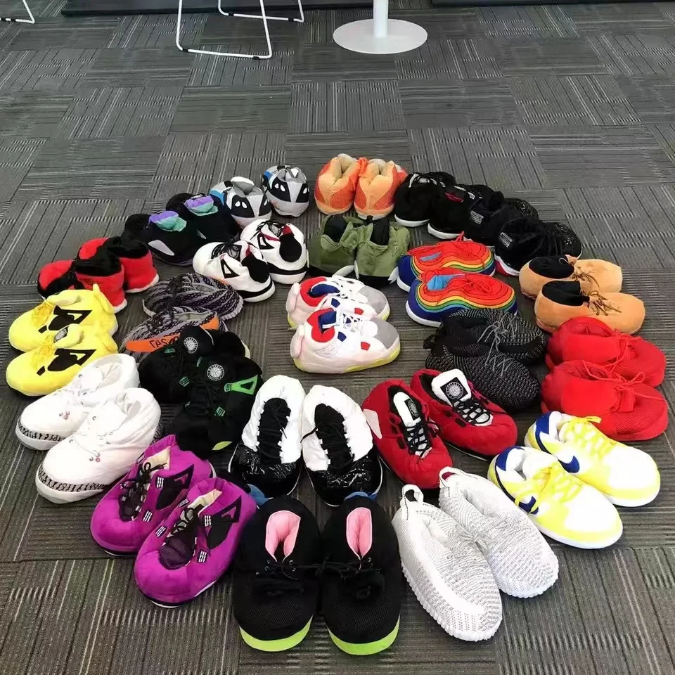 Wholesale AJ Custom Plush Sneaker Slipper Shoes Fashion Winter House Shoes Warm Women/Men AJ Sneakers Lady Indoor