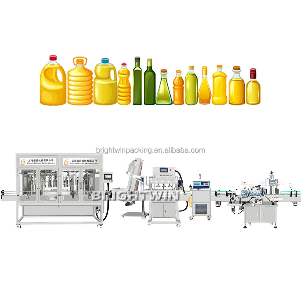 Easy to operate automatic edible oil palm oil bottle filling machine and capping labeling machine