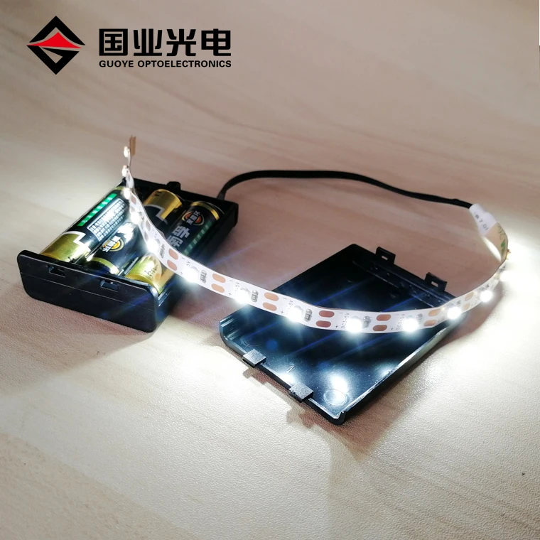 Горячее предложение клейкая 2835 3 В 5 9 Светодиодная лента с батарейным питанием небольшой набор светодиодных ламп