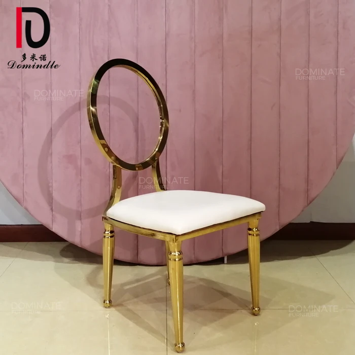 Golden stainless steel transparent clear round back luxury acrylic chair