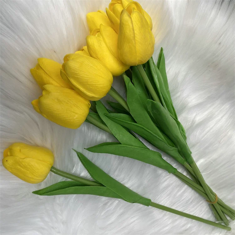 B-2223 Cheap Artificial Tulip White Tulips Latex Real touch Tulips for home decor
