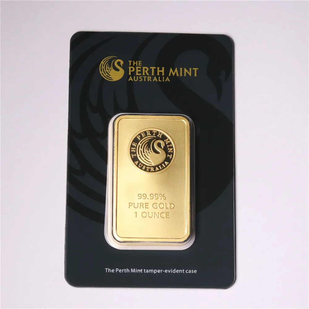 
Perth Mint Gold Bar Gold Bullion Bar High Relief Token Brass Materials with Blister package 