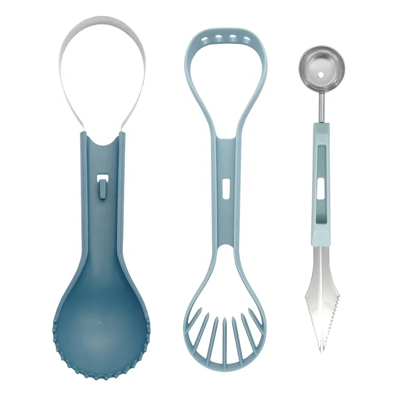 Melon Baller Scoop Set, 6 in 1 Stainless Steel Fruit Carving Tool Set