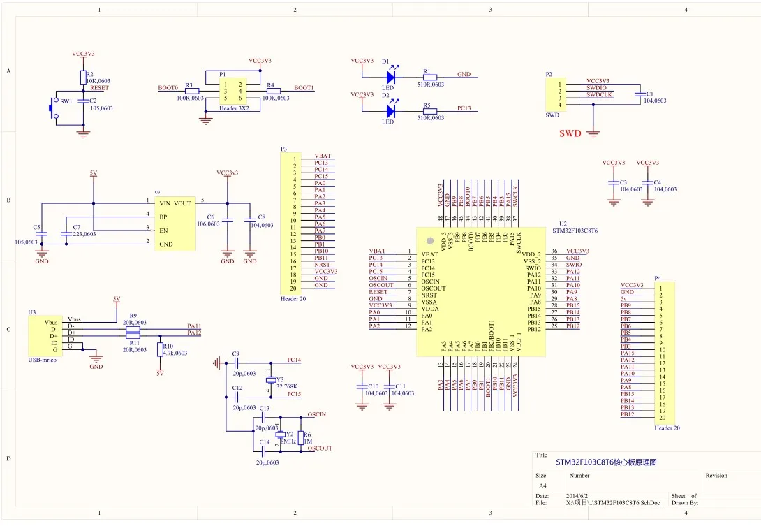Системная плата STM32F103C8T6 модуль оригинальная STM32 MCU core