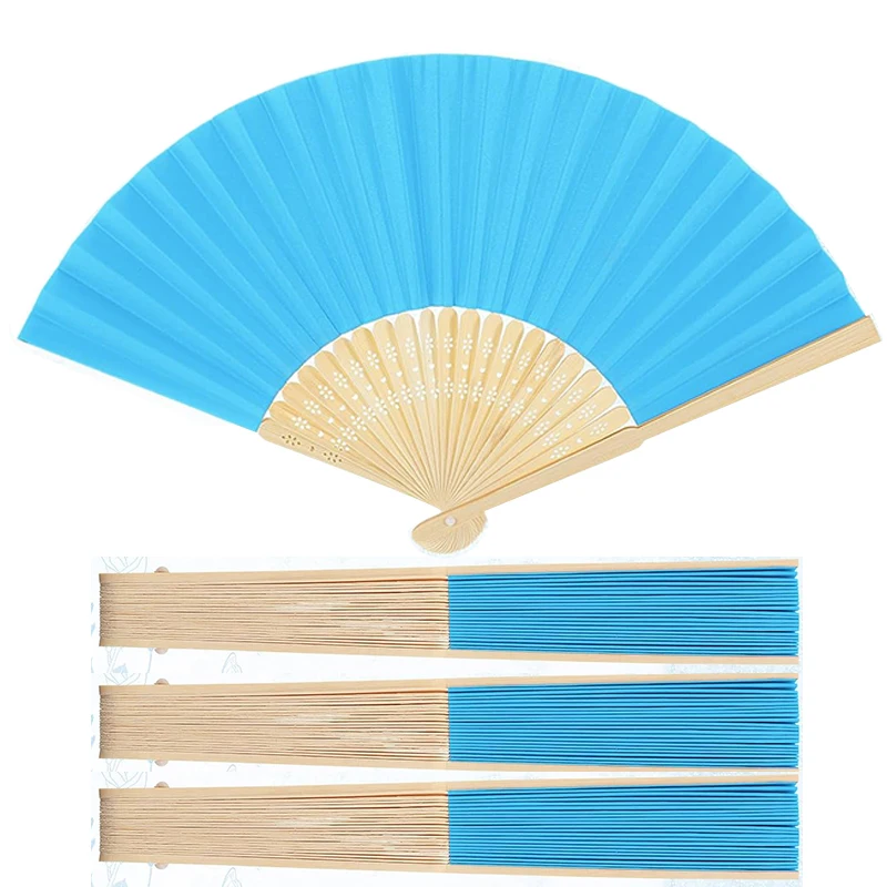 Chinese Carved Folding Wedding Wood Hand Fan Portable Folk Art Bamboo Design for Weddings Souvenirs or Business Gifts
