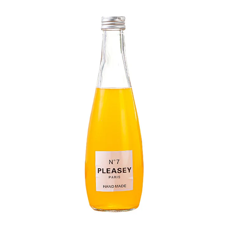 Transparent Juice Glass Bottle Juice Water Carbonated Alcoholic Milk Glass Beverage Bottle