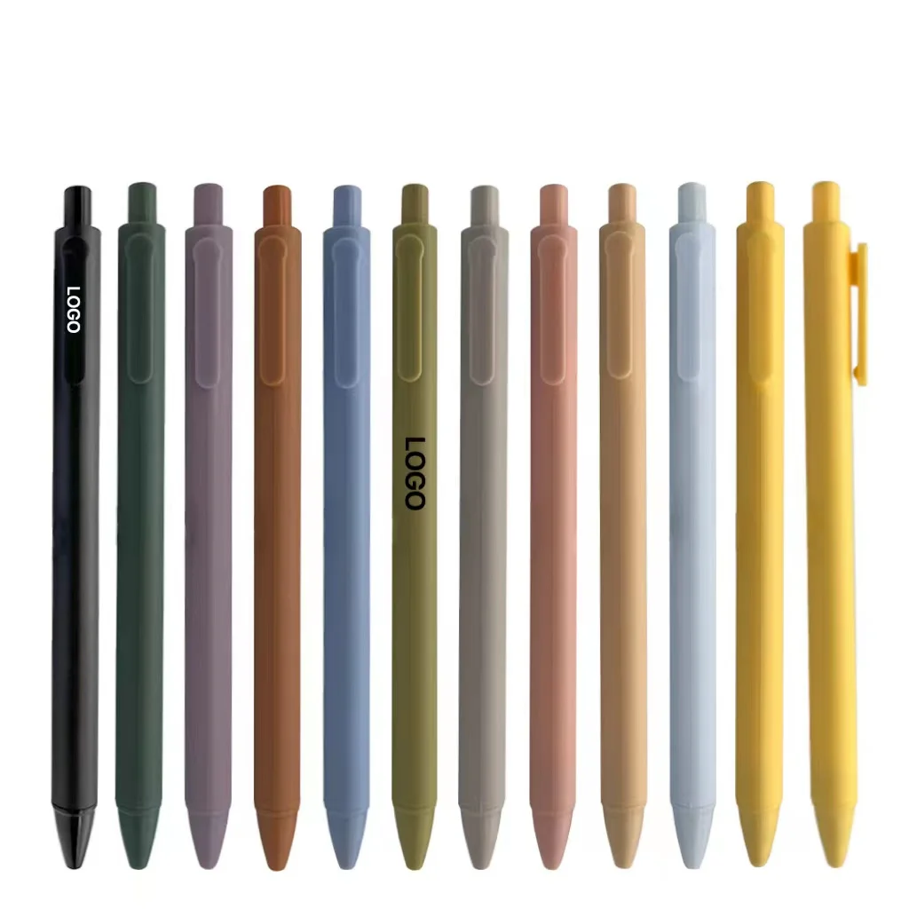 New Multi-color Simple Candy-colored Ballpoint Pen with Custom Logo Click-action Neutral Pen for Advertising Gifts 0.5mm Pen