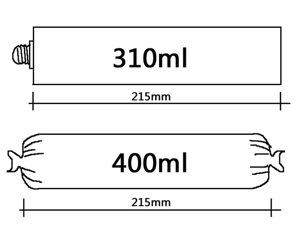 Plastic 9-inches 310/400ml Sausage/Bulk/Cartridge Smooth Rod Caulking Adhesive Gun, 10:1 Thrust Ratio