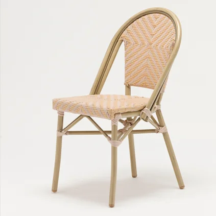 French style bistro red wicker cafe & restaurant dining chair