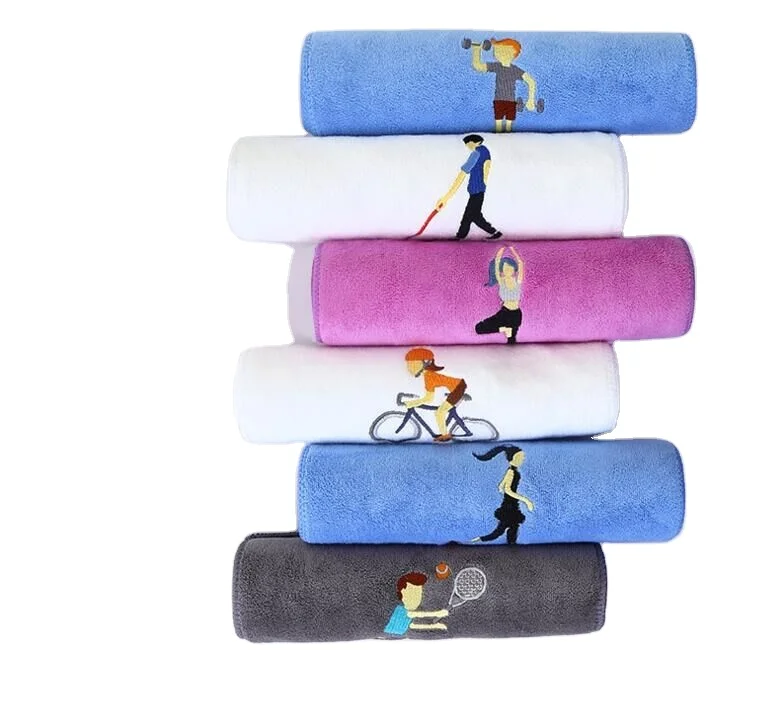 Soft Sports Sweat Towels for Gym Fitness Workout Microfiber 400GSM with Custom Logo Laser Engraving/Printing/Embroidered