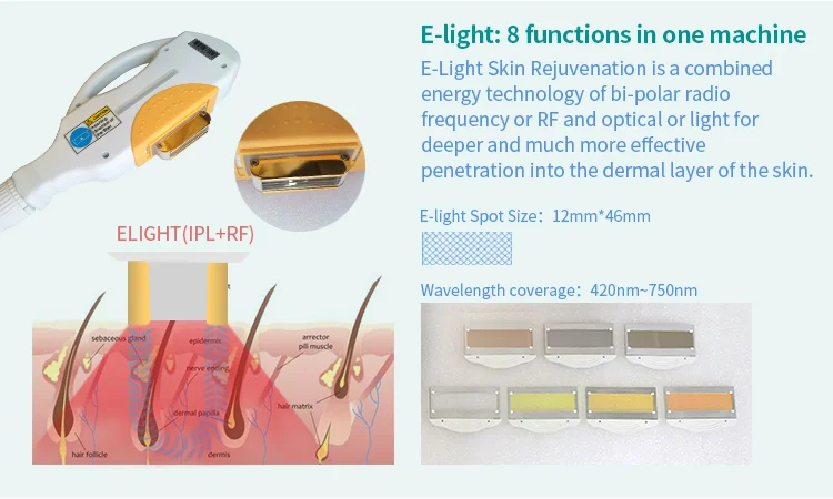 Huamei opt ipl hair removal professional machine dark spots removal e-light ipl skin rejuvenation machine